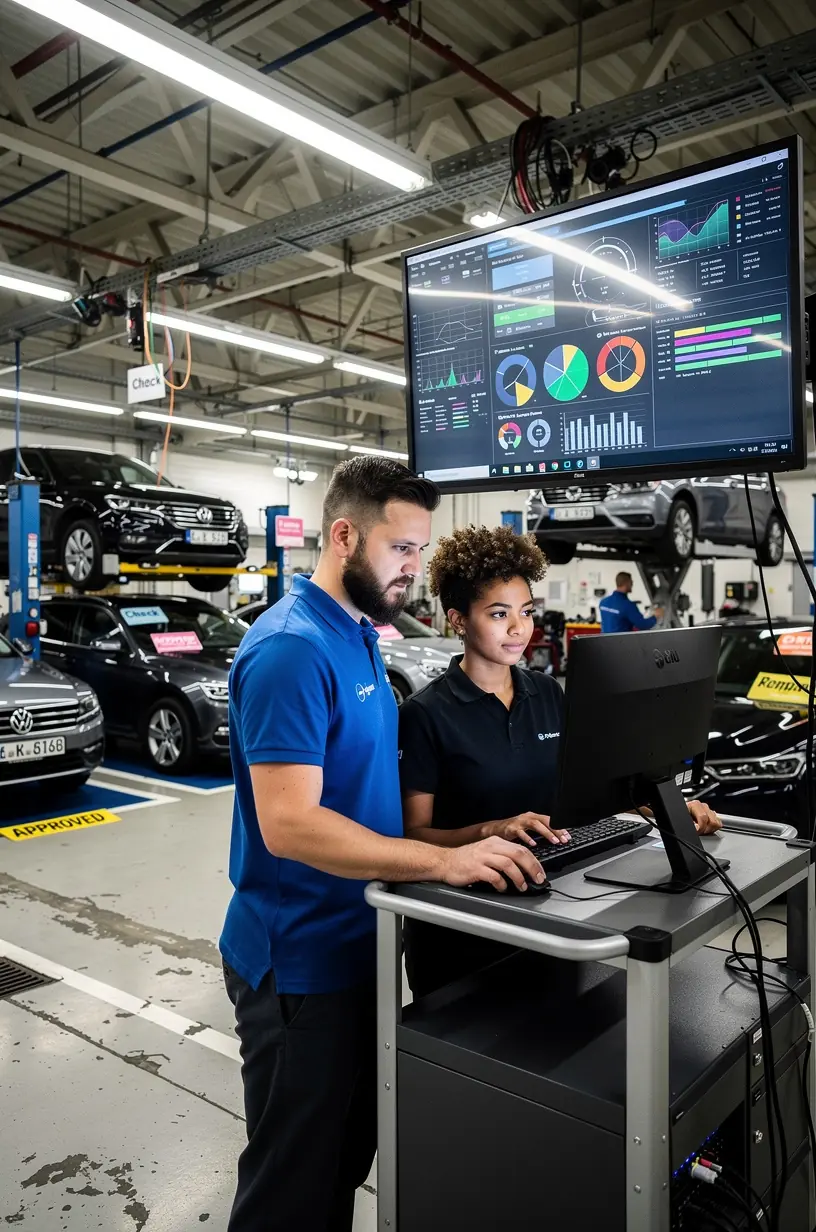 Außenansicht eines professionellen Fahrzeugprüfzentrums in Deutschland